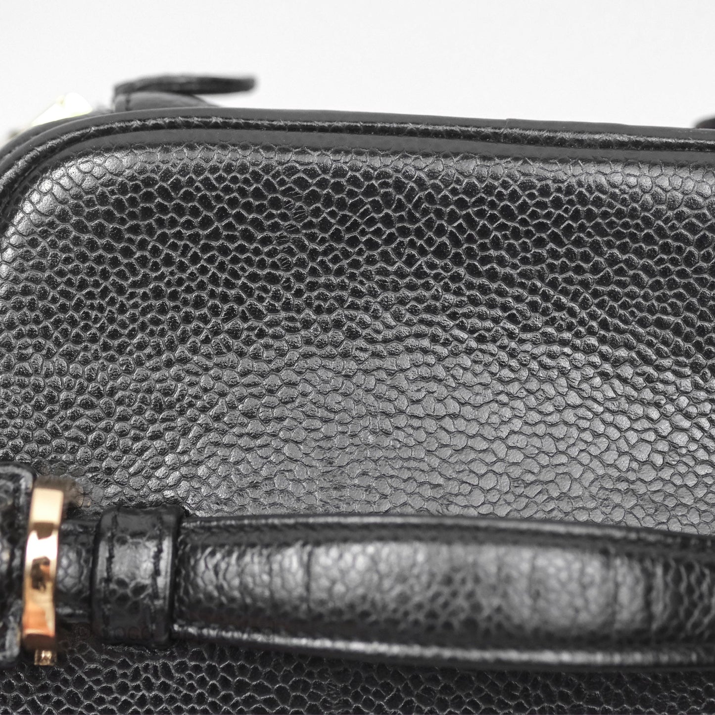 Chanel Vintage Vanity Case Black Caviar Gold Hardware