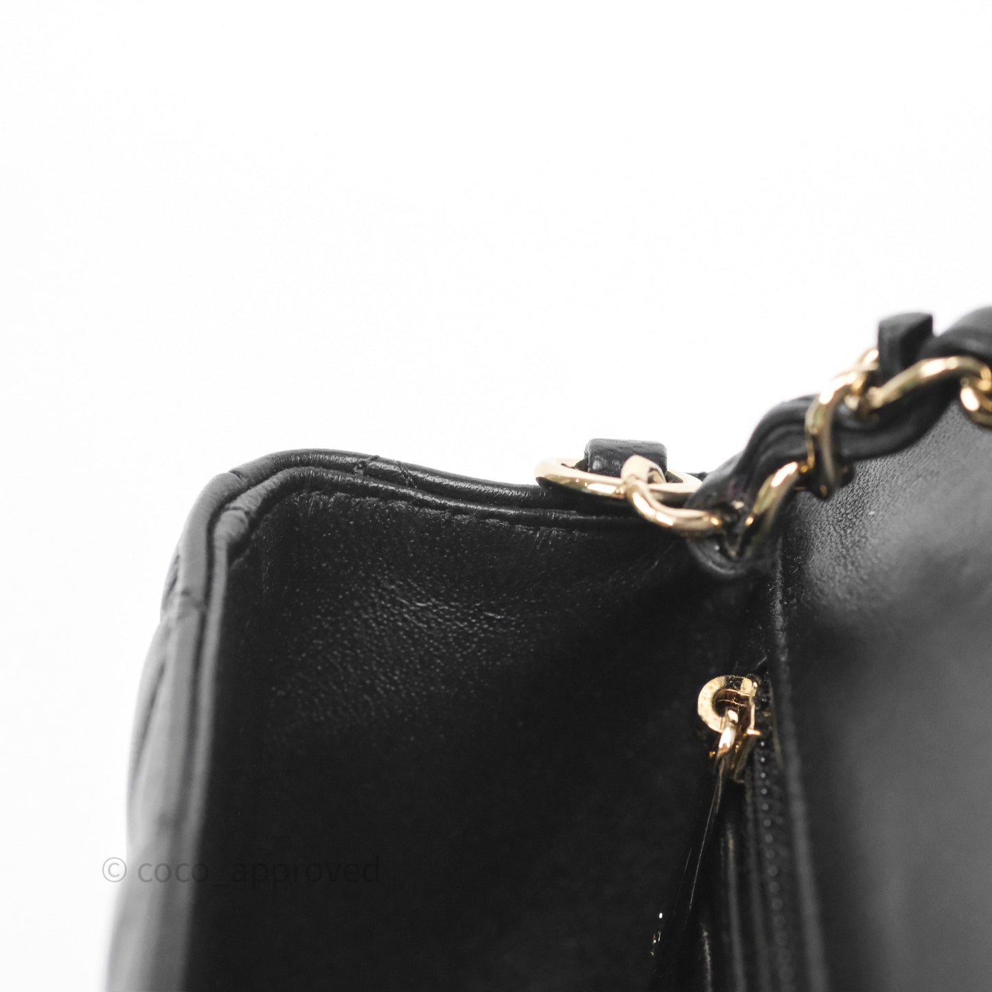 Chanel Mini Rectangular Quilted Black Lambskin Gold Hardware