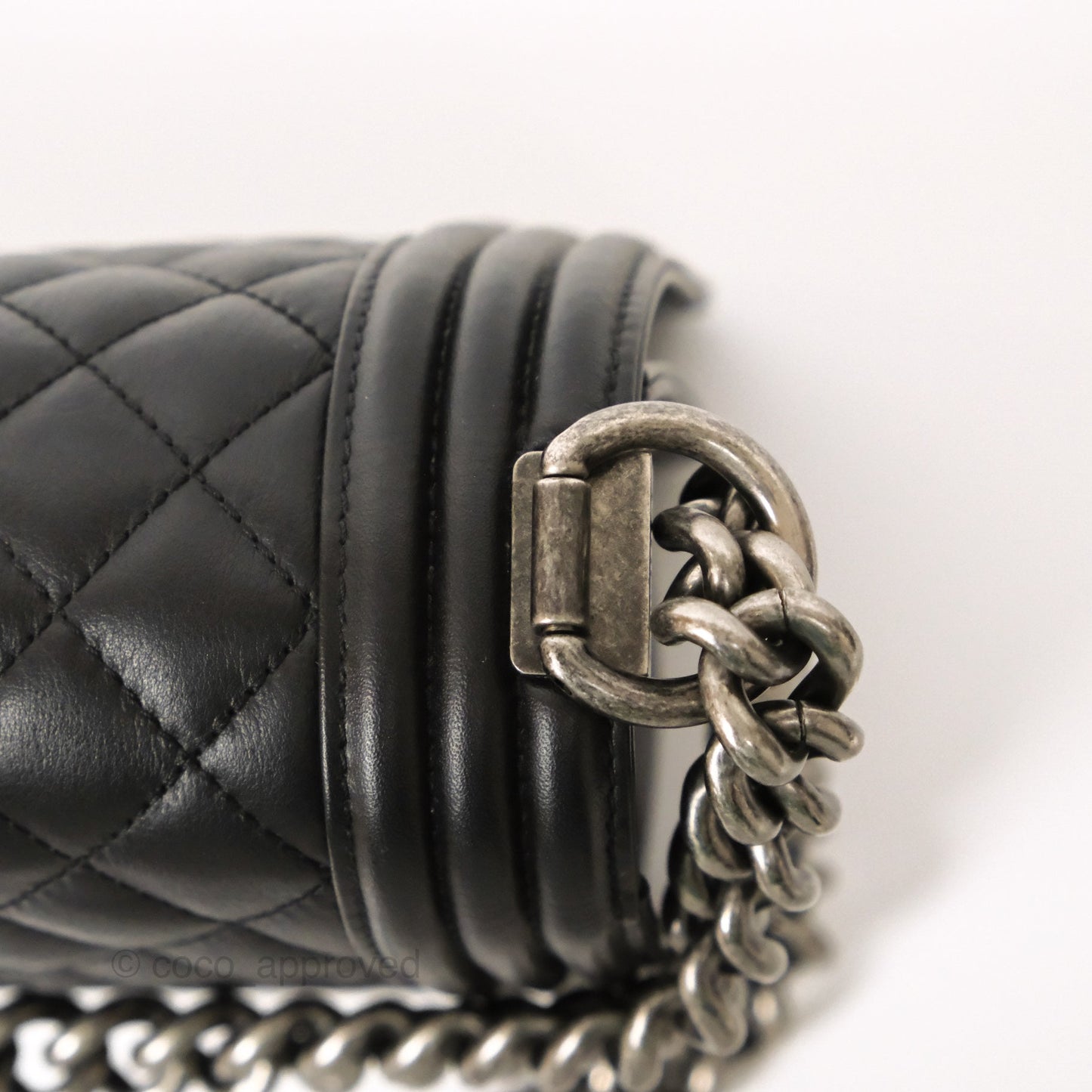 Chanel Medium Boy Quilted Black Calfskin Ruthenium Hardware