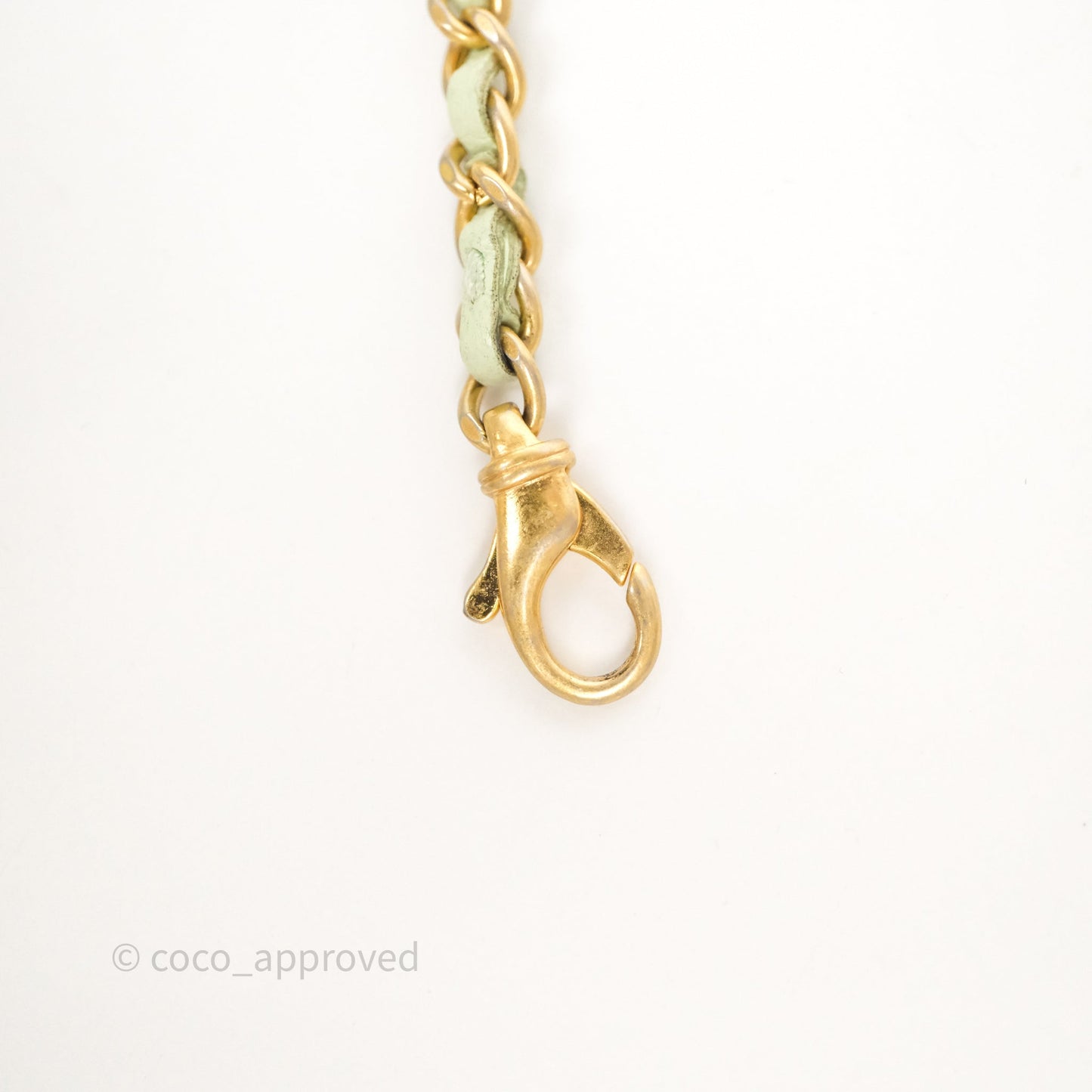 Chanel Pearl Crush Mini Clutch Belt Bag Green Lambskin Aged Gold Hardware