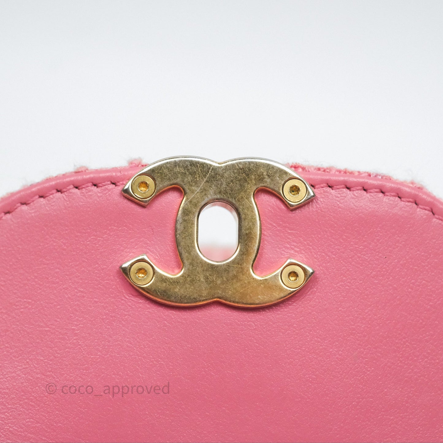 Chanel Kelly Bag Pink Tweed Aged Gold Hardware
