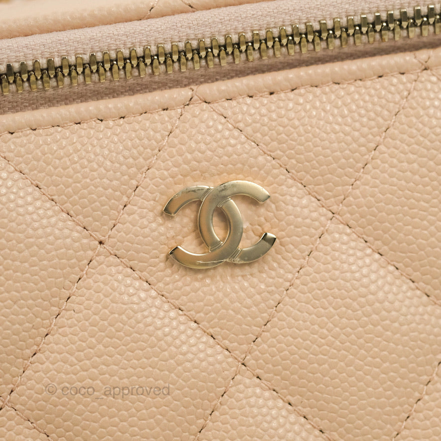 Chanel Classic Vanity with Chain Light Pink Caviar Gold Hardware