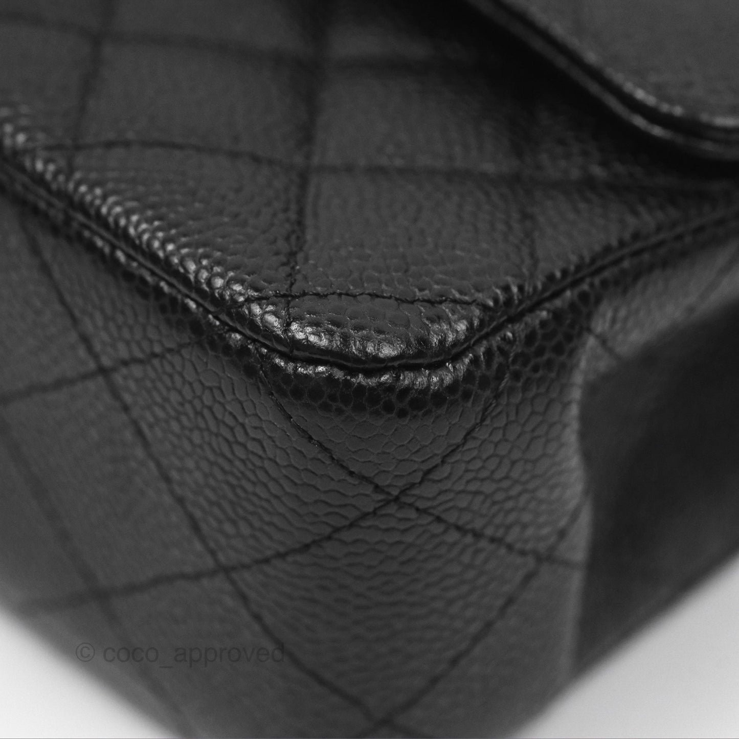 Chanel Classic M/L Medium Flap Quilted Black Caviar Silver Hardware