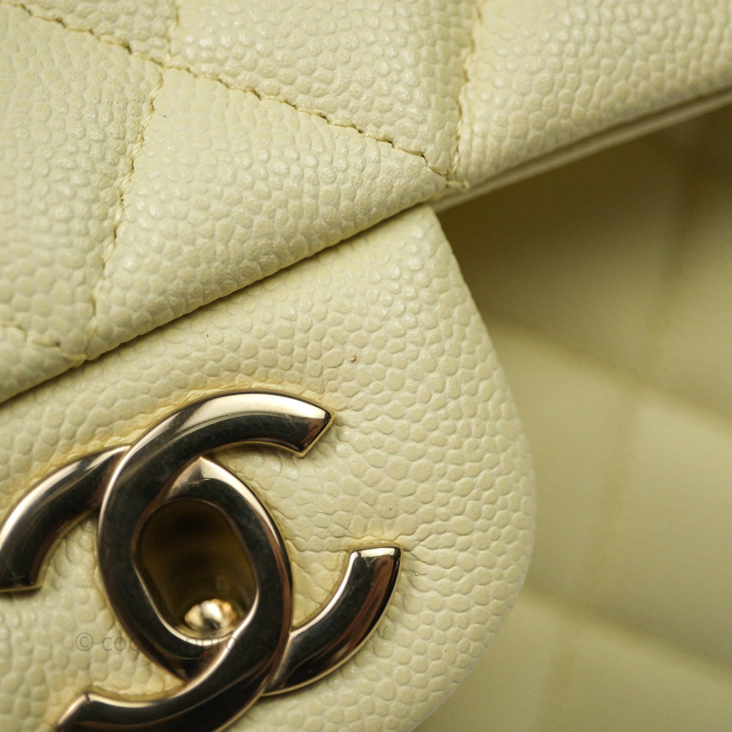 Chanel Small Classic Quilted Flap Yellow Caviar Gold Hardware
