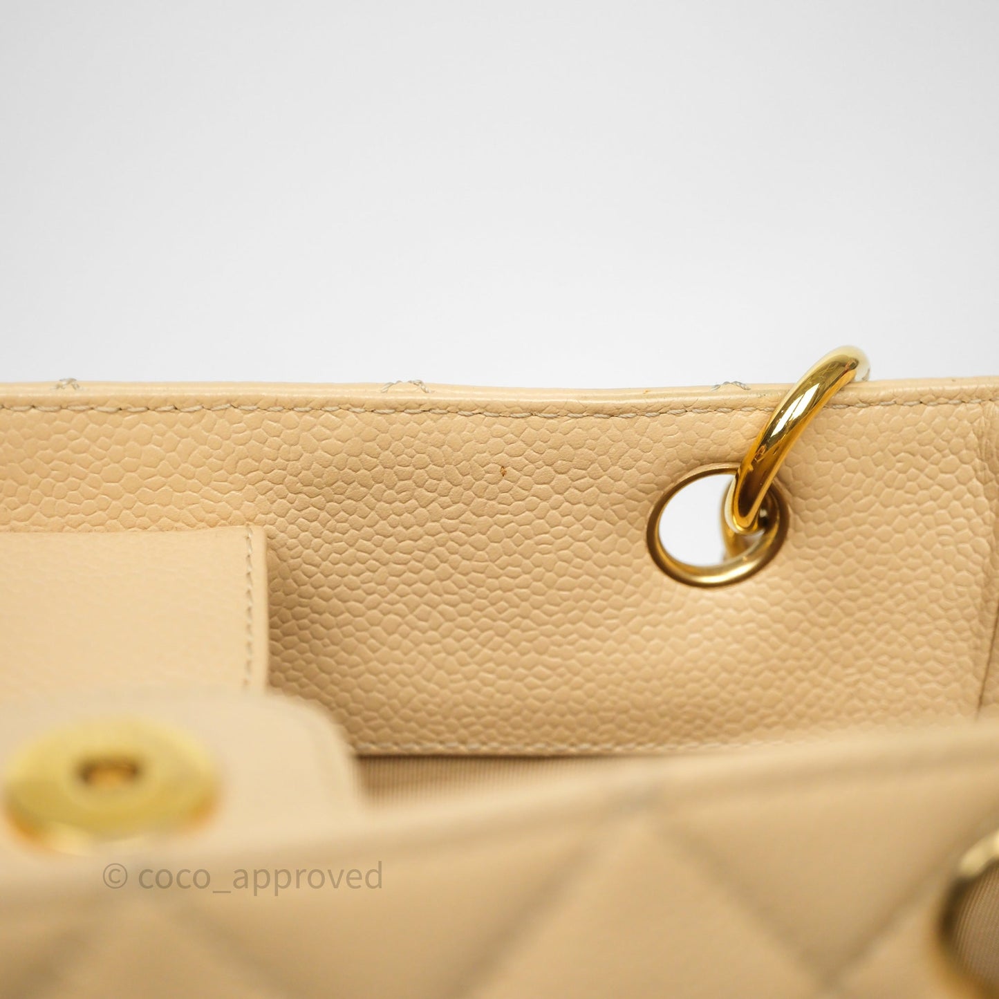 Chanel PST Tote Beige Caviar Gold Hardware