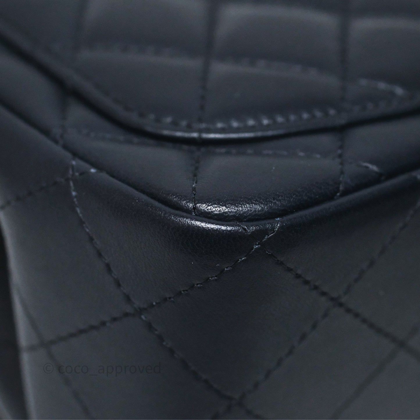Chanel Mini Square Flap Quilted Navy Lambskin Gold Hardware
