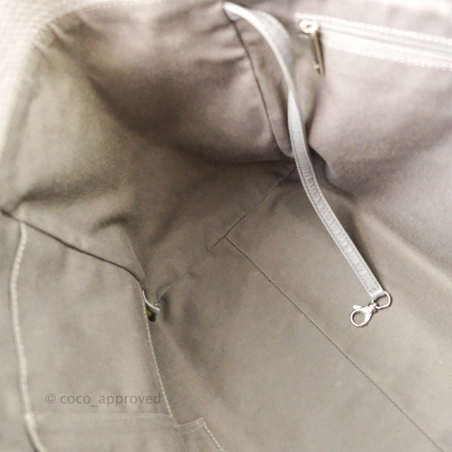 Chanel Large Deauville Grey Canvas Silver Hardware