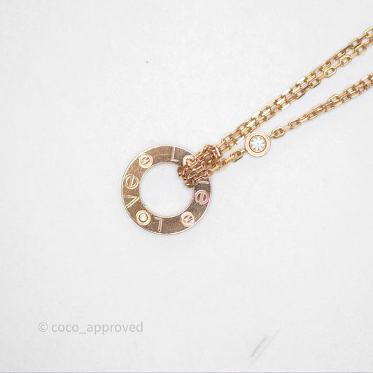 Cartier Love Necklace 18K Rose Gold 2 Diamonds