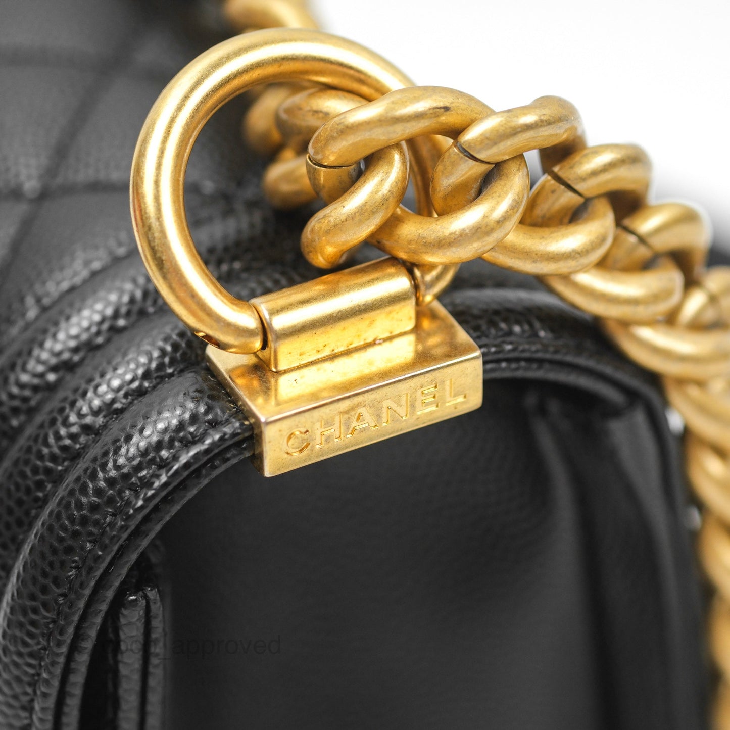 Chanel Small Boy Black Caviar Gold Hardware