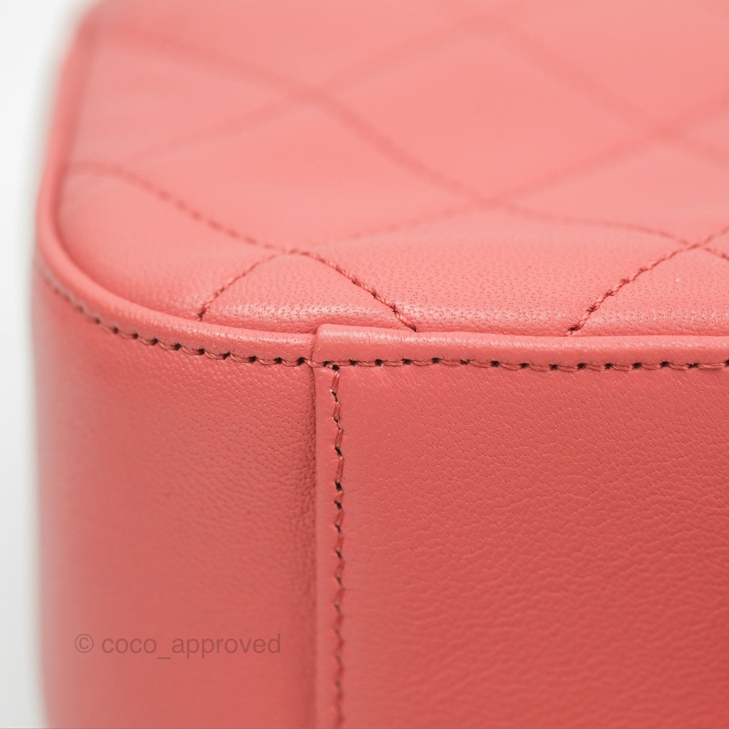 Chanel Chain Infinity Camera Case Pink Goatskin Aged Gold Hardware