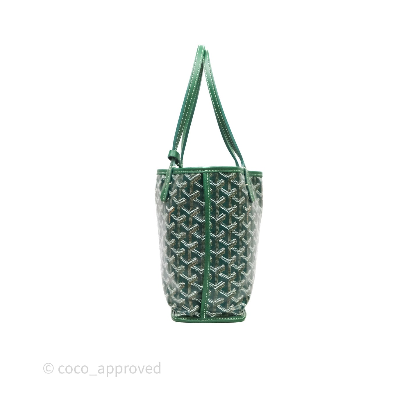 Goyard Anjou Mini Tote Bag Green Goyardine Canvas