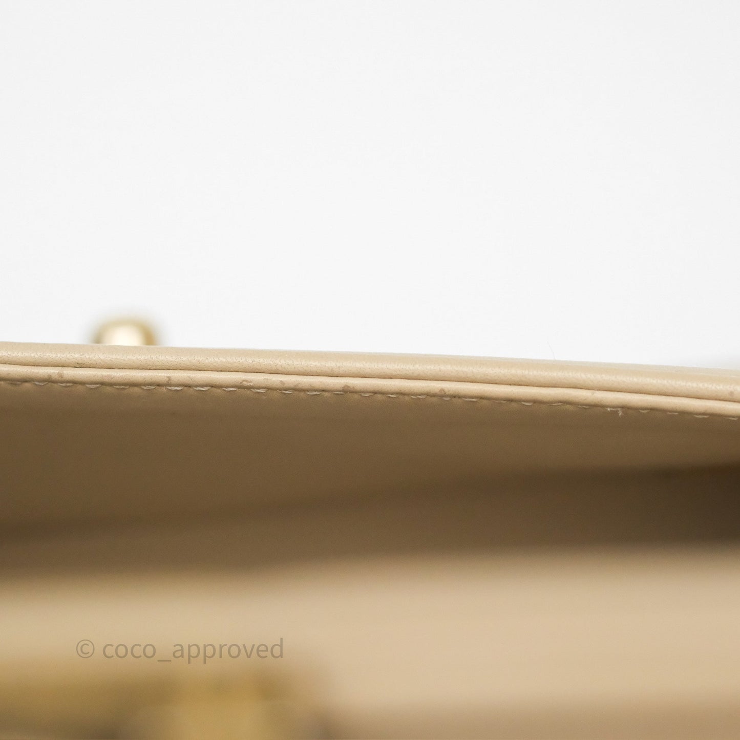 Chanel Small Boy Stingray Beige Antique Gold Hardware