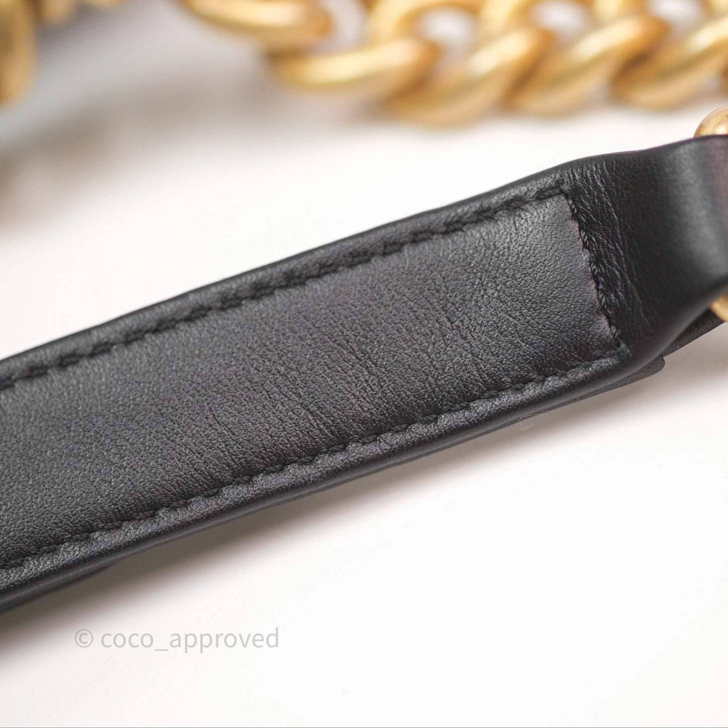 Chanel Small Boy Black Lambskin Aged Gold Hardware