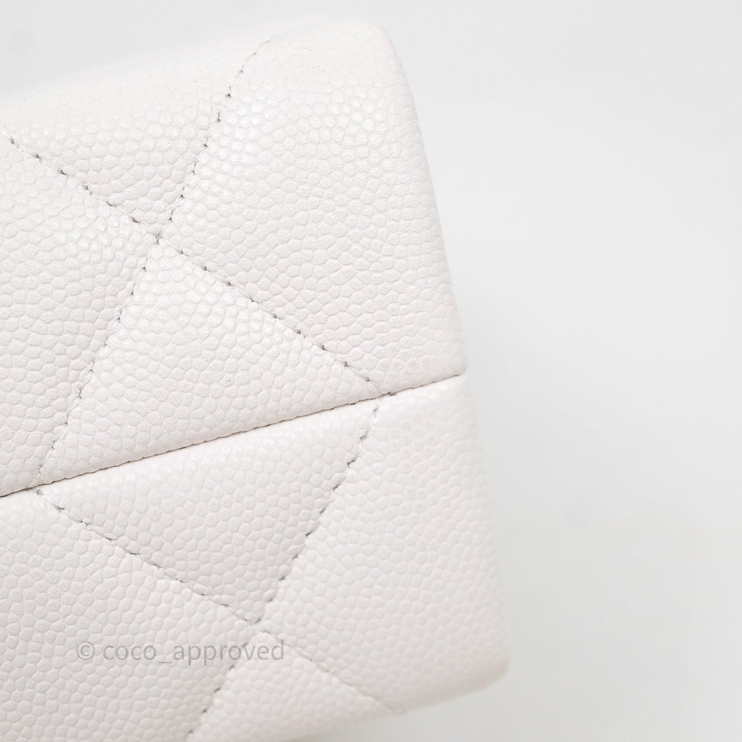 Chanel Small Coco Lady Quilted Flap Bag With Top Handle White Calfskin Gold Hardware