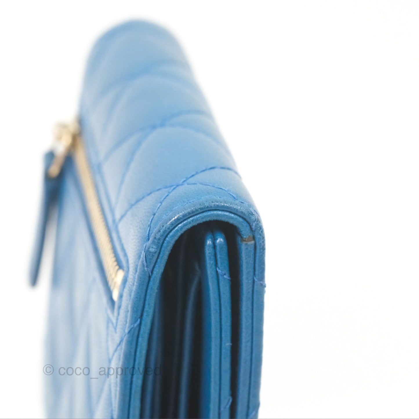 Chanel Classic Short Flap Wallet Blue Lambskin Gold Hardware