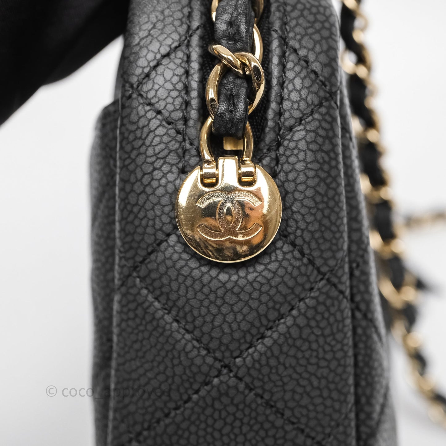 Chanel Camera Bag Black Matte Caviar Gold Hardware