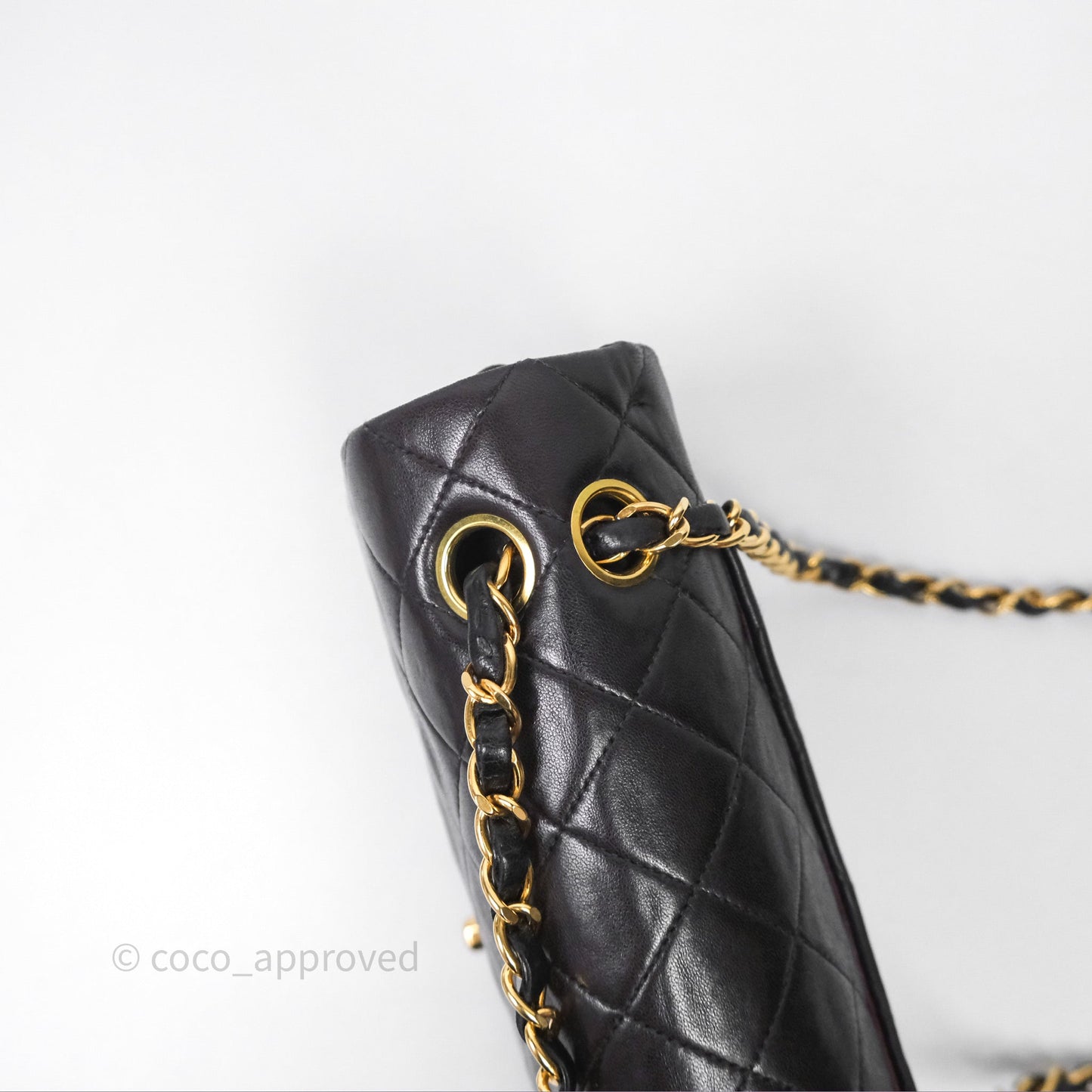 Chanel Vintage Lambskin Small Double Flap Bag Black Gold Hardware