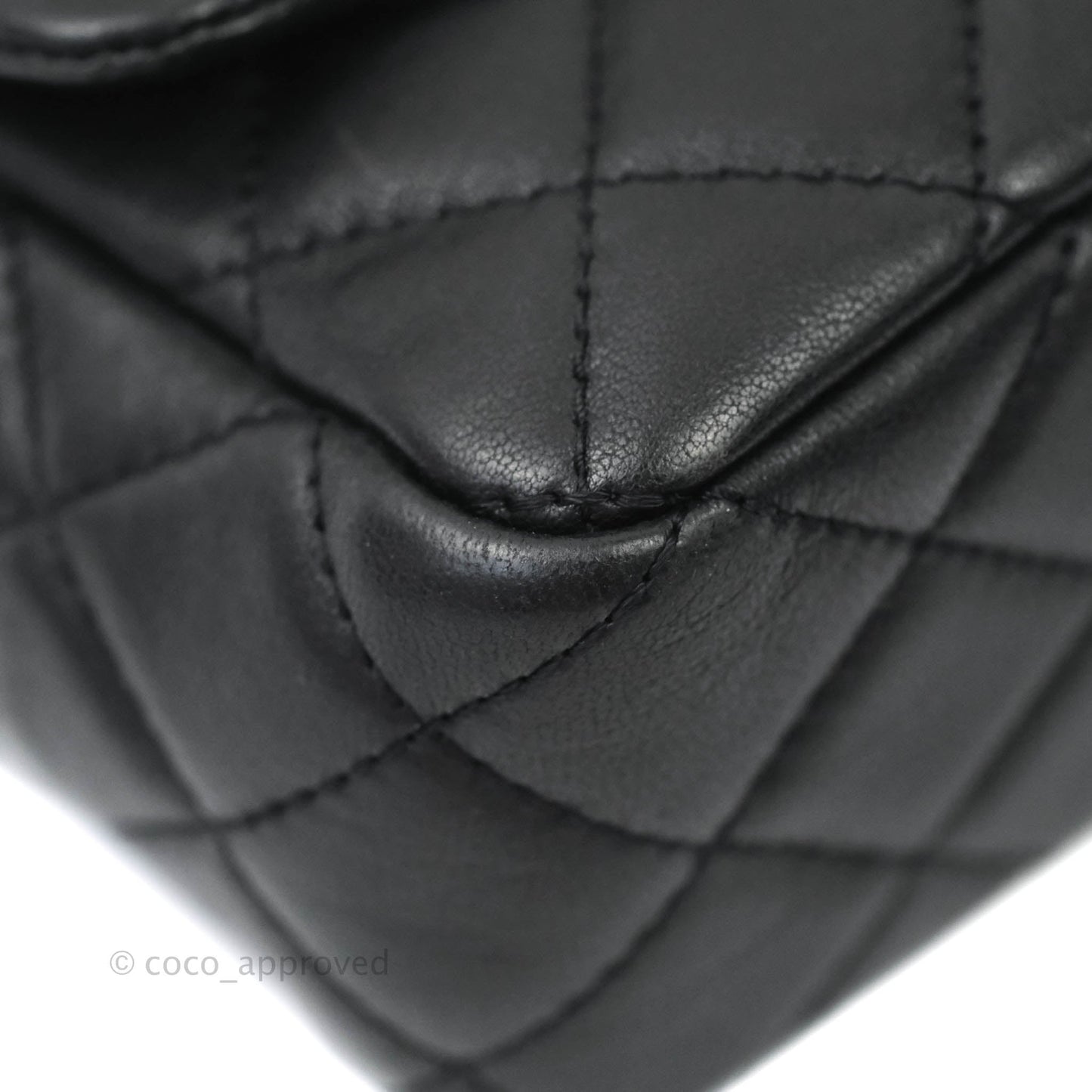 Chanel Quilted Calfskin Black Flap Bag Silver Hardware