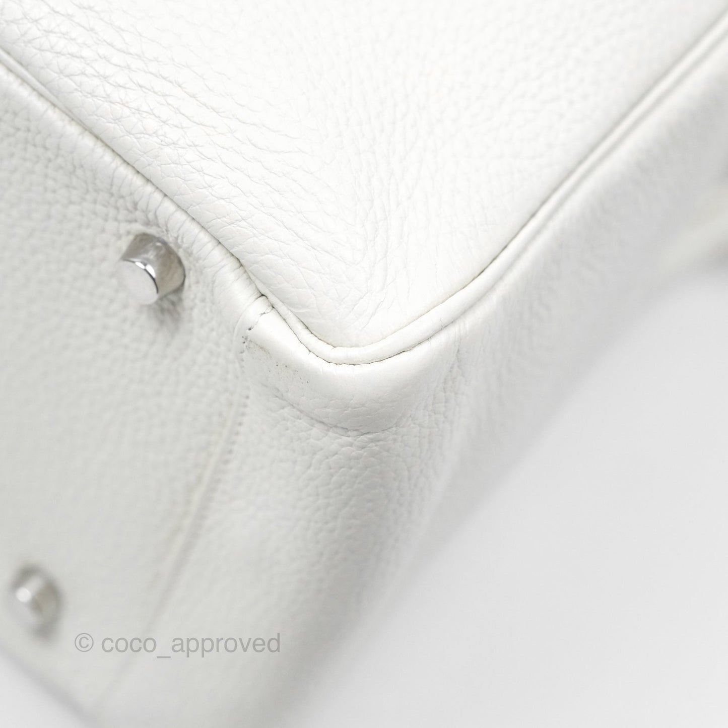 Hermès Lindy 30 White Clemence Palladium Hardware