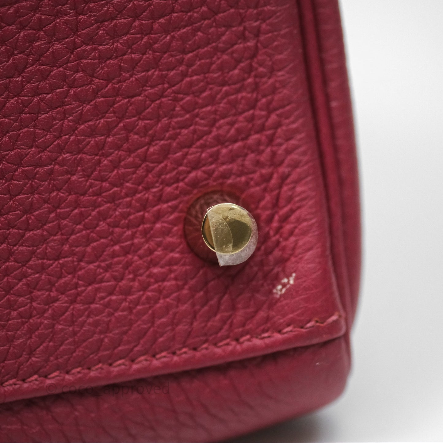 Hermès Kelly 32 Retourne Rouge Grenat K1 Togo Gold Hardware