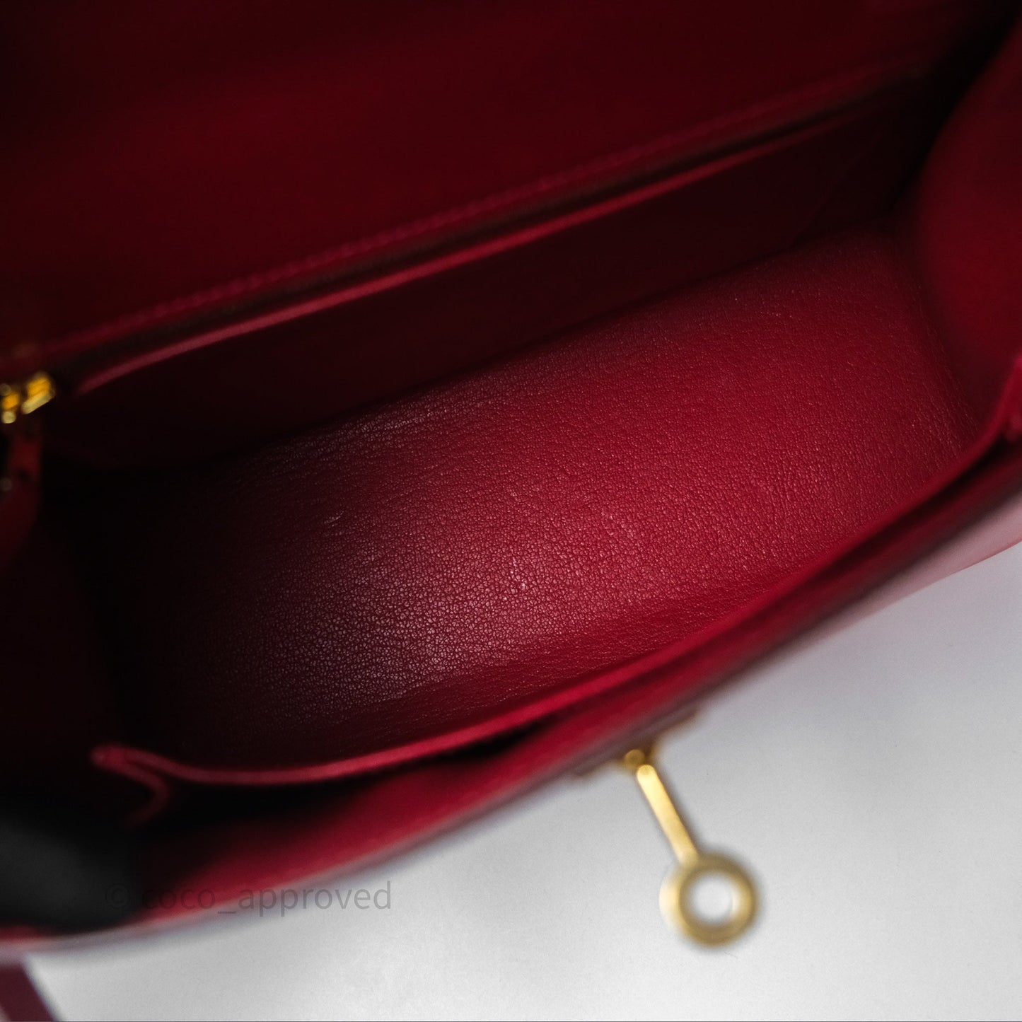 Hermès Sellier Kelly 25 Rouge Casaque Q5 Epsom Gold Hardware