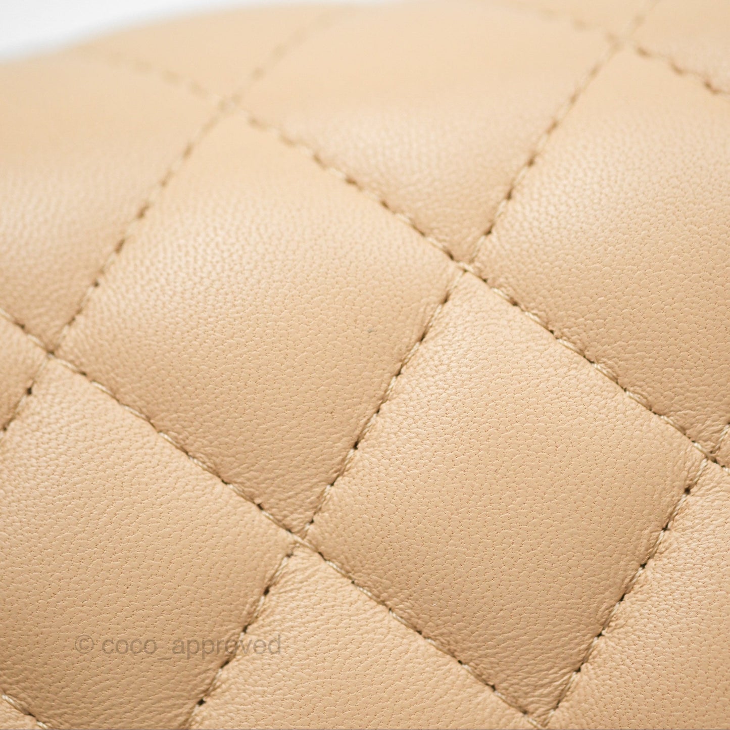 Chanel Quilted Mini Rectangular Beige Lambskin Gold Hardware