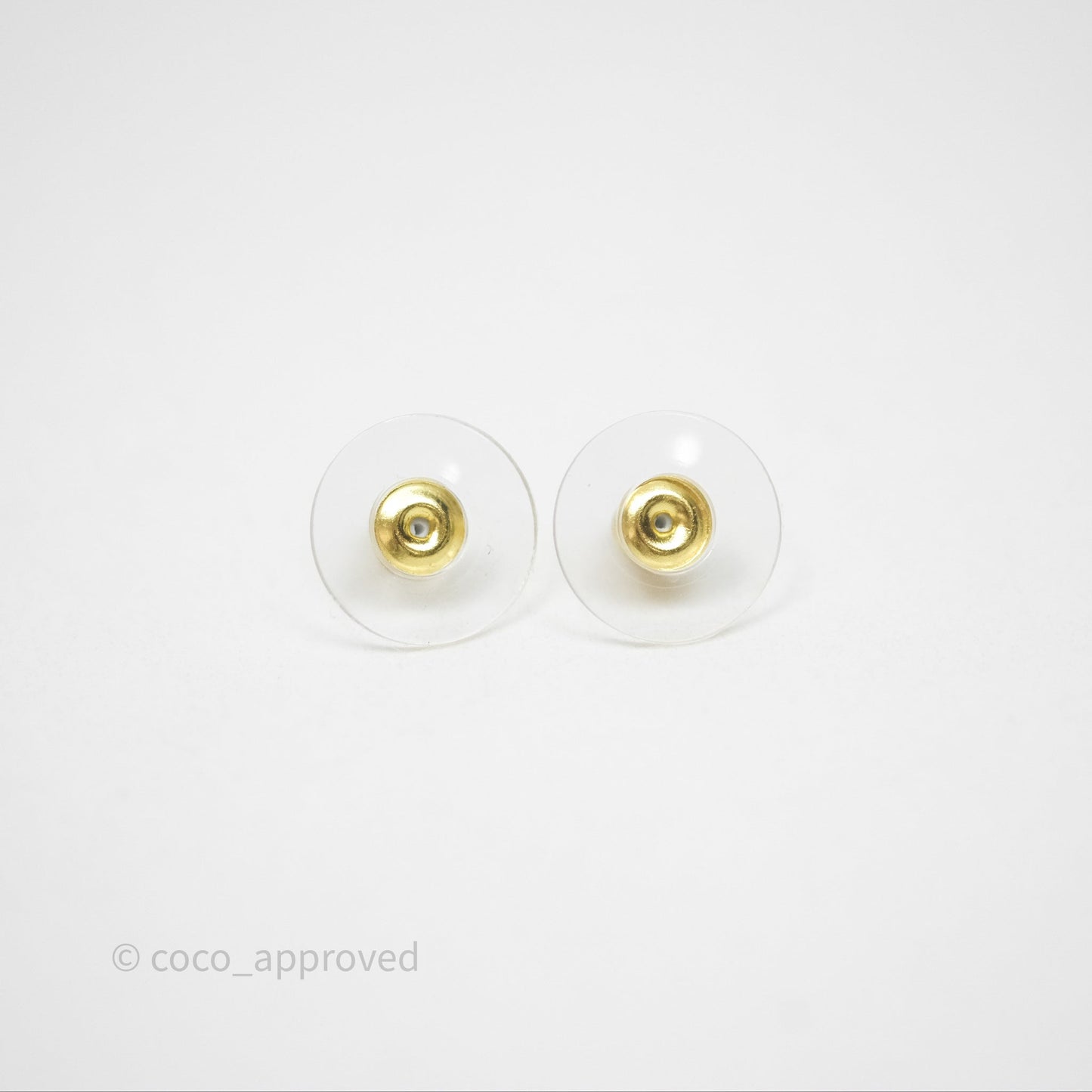 Chanel Pearl CC Heart Earrings Gold Tone 22C