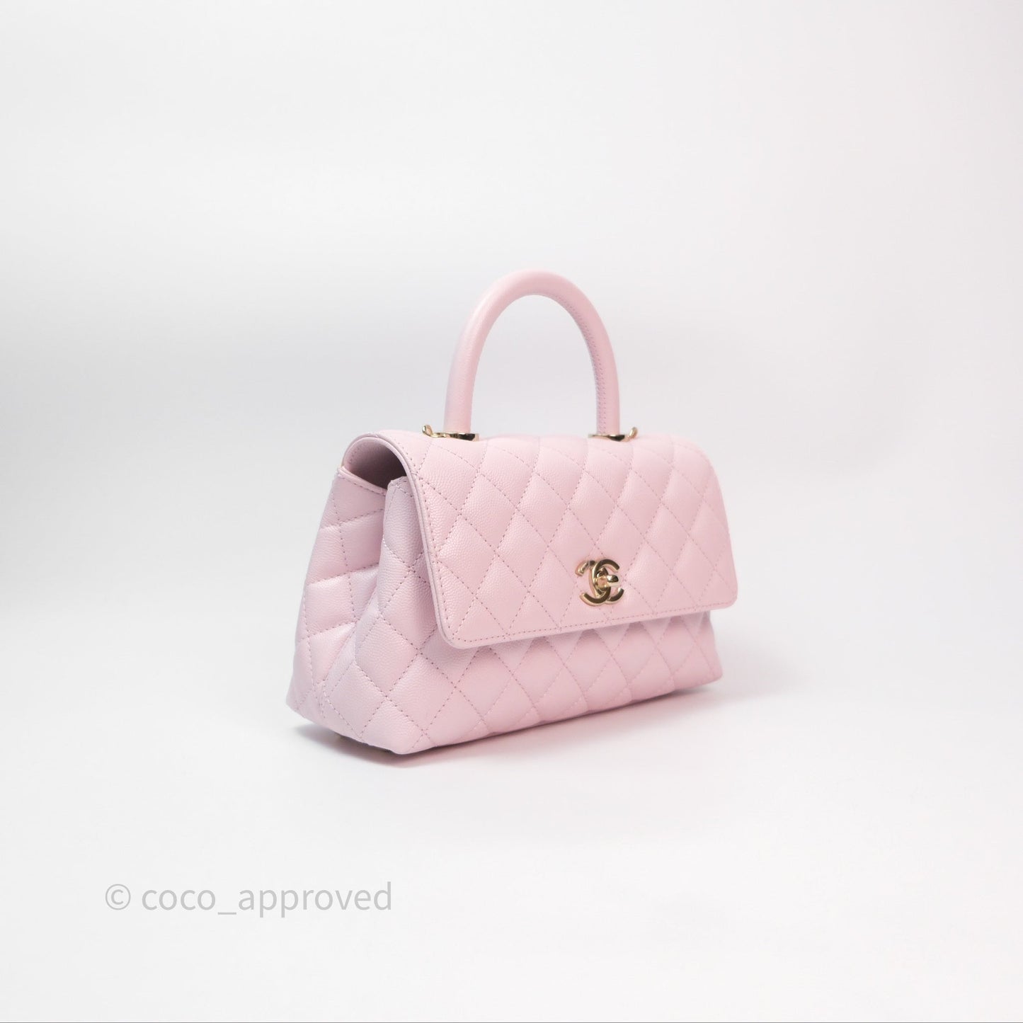 Chanel Small Coco Handle Light Pink Caviar Gold Hardware