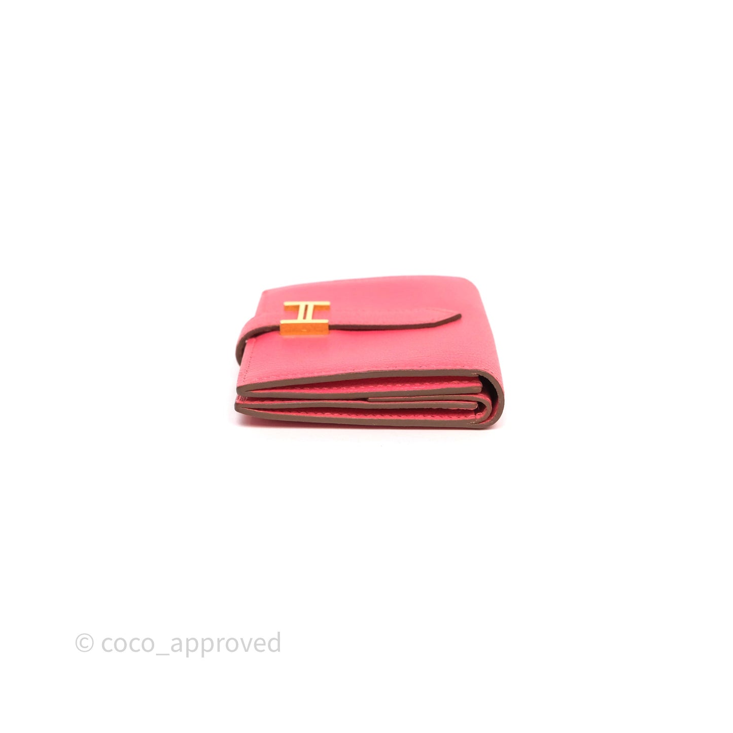 Hermès Bearn Mini Wallet Rose Lipstick U5 Chevre Mysore Gold Hardware