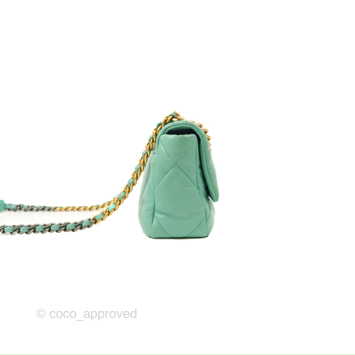 Chanel 19 Small Tiffany Blue Mixed Hardware