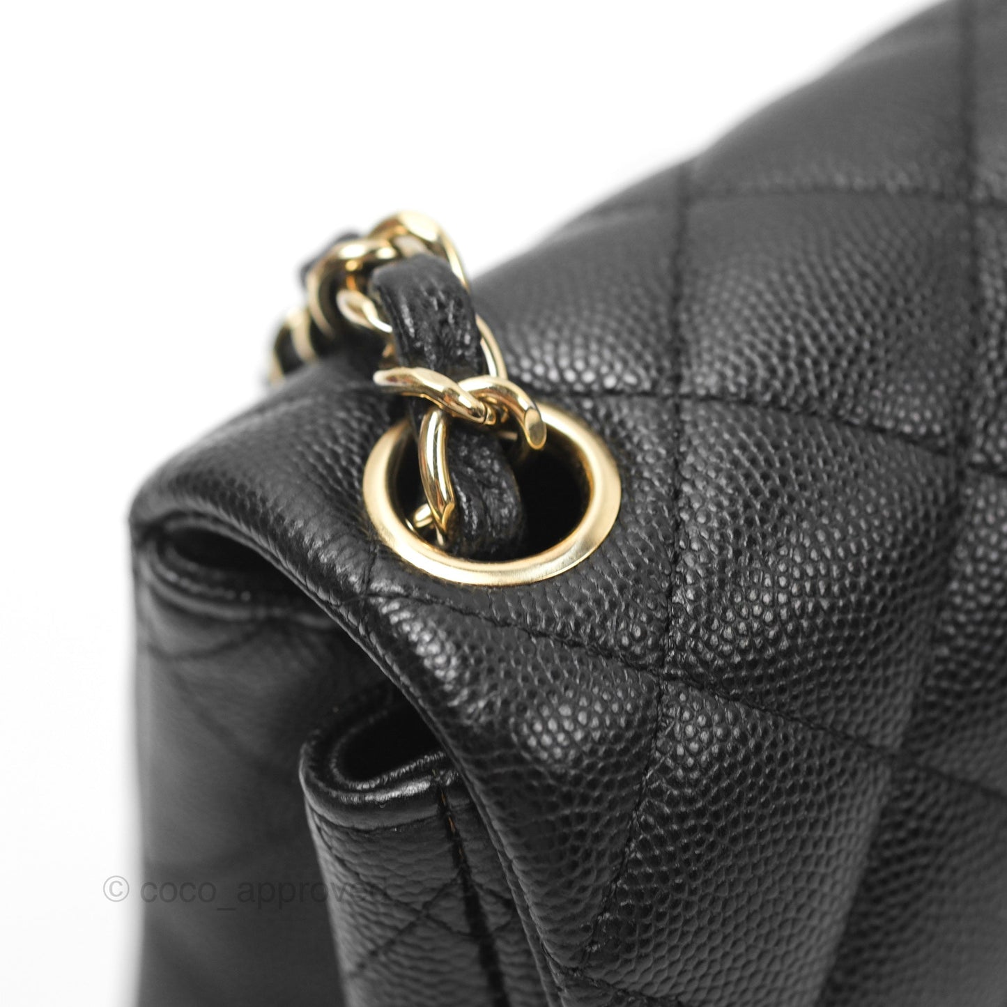 Chanel Quilted Mini Square Flap Black Caviar Gold Hardware