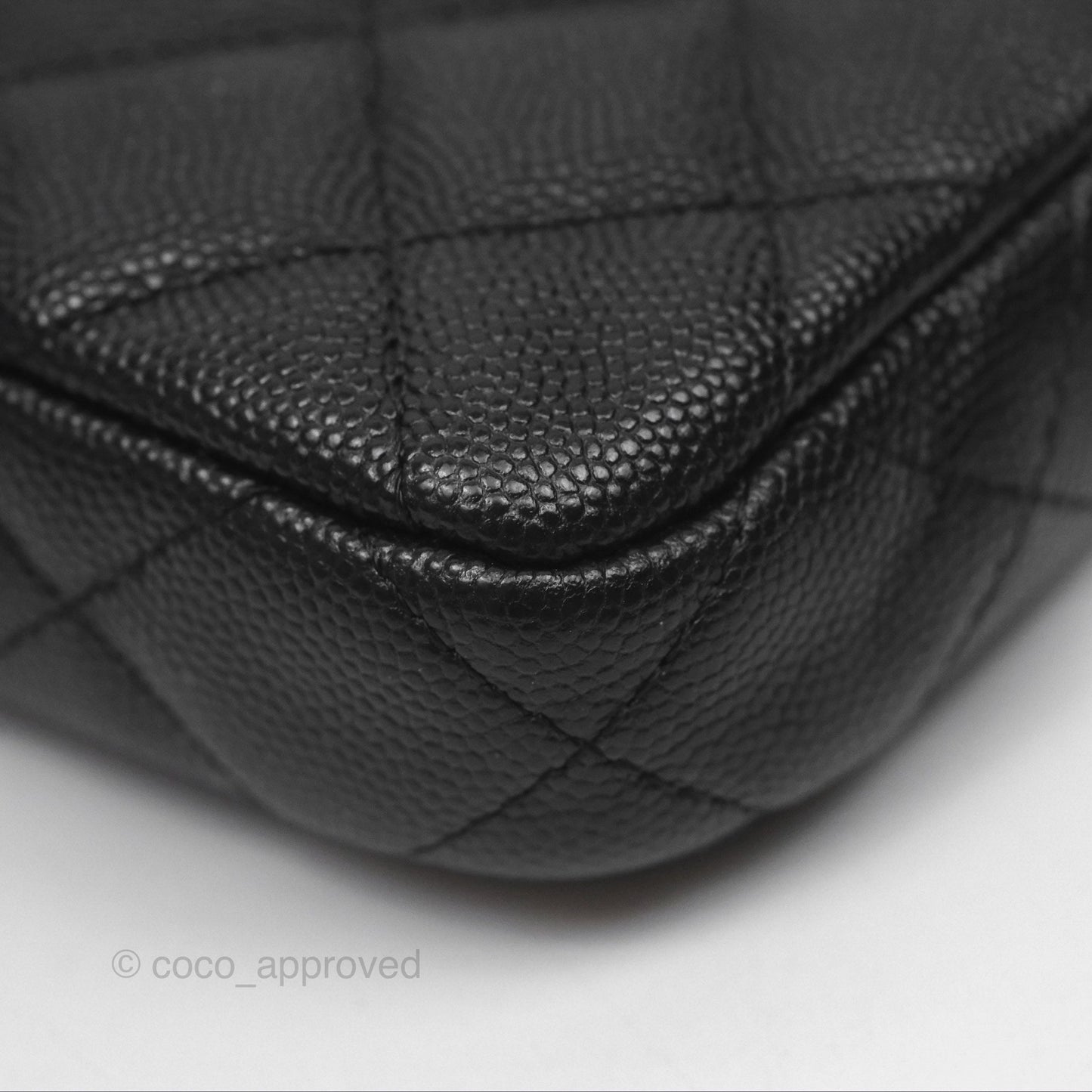 Chanel Clutch with Chain Black Caviar Silver Hardware