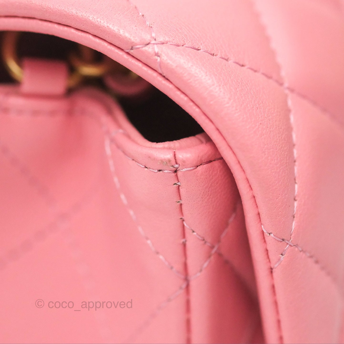 Chanel Quilted Mini Rectangular Pink Lambskin Gold Hardware