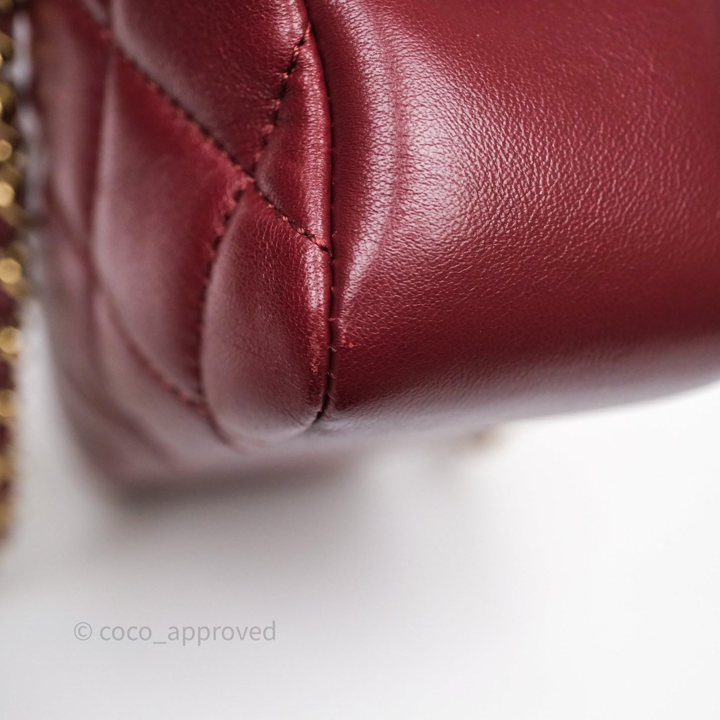 Chanel Small Camera Bag Burgundy Lambskin Gold Hardware
