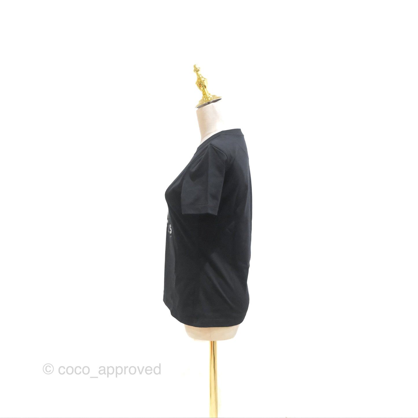 Hermes "Do Re Boucles" Micro T-shirt Cotton Black Size 36