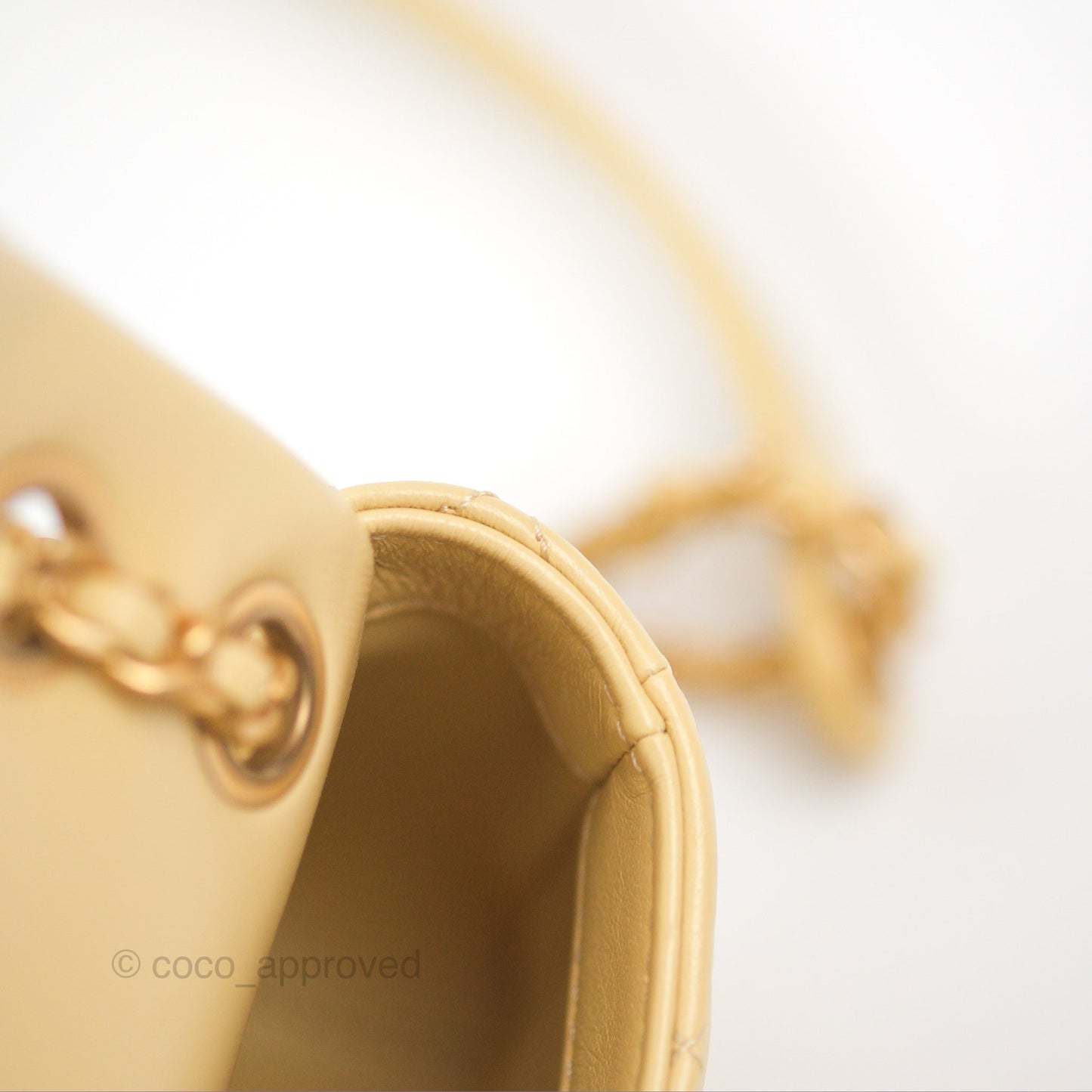 Chanel Small Flap Bag with Chain Strap Yellow Lambskin Aged Gold Hardware