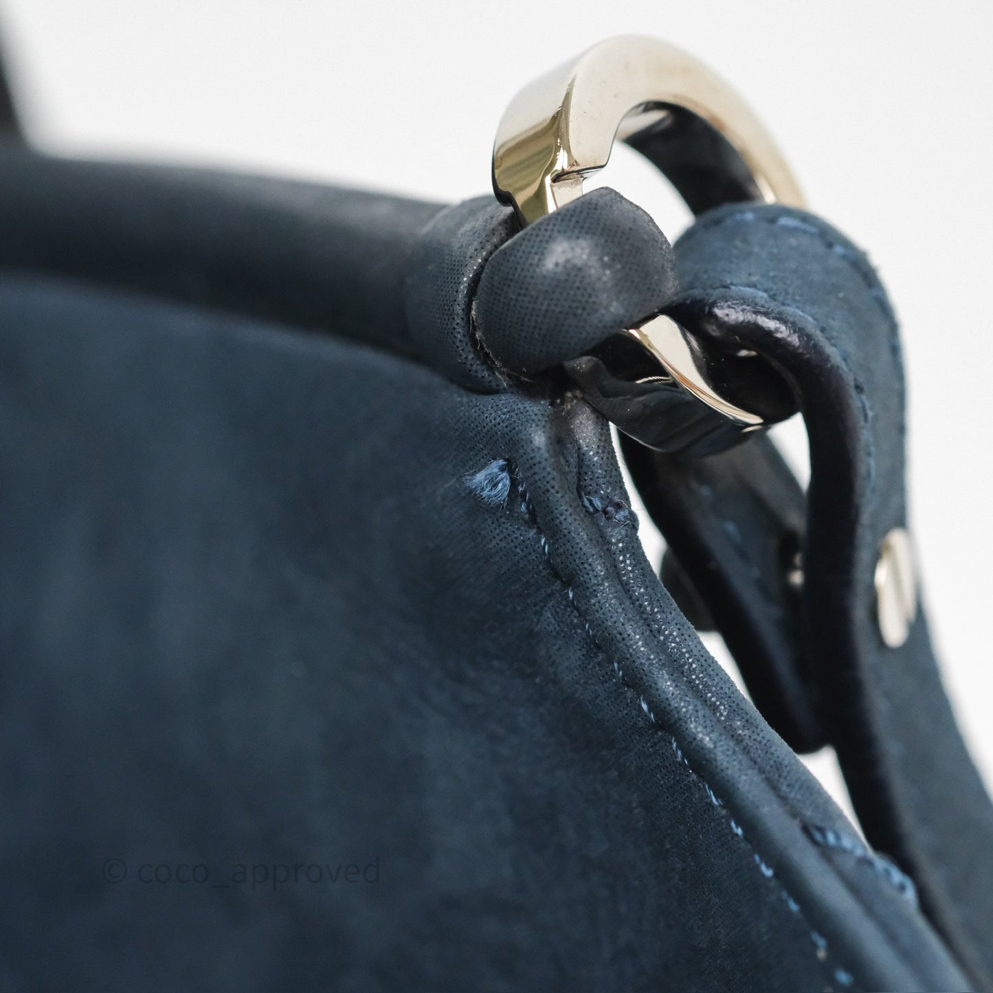 Chanel Small Sea Hit Tote Navy Iridescent Calfskin Silver Hardware