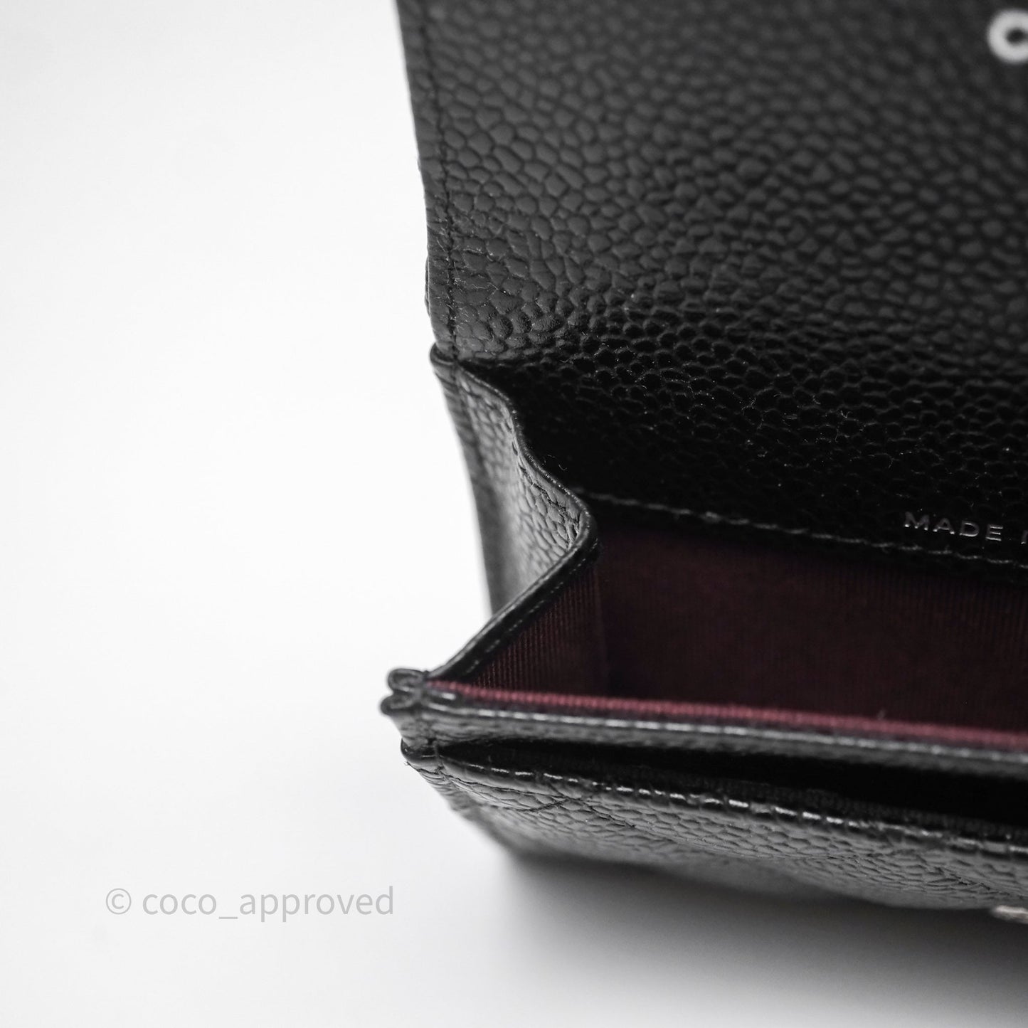 Chanel Classic Flap Black Caviar Card Holder Silver Hardware