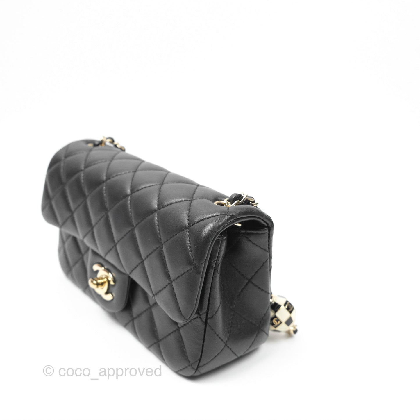 Chanel Ball Crush Mini Rectangular Black Lambskin Gold Hardware 23C