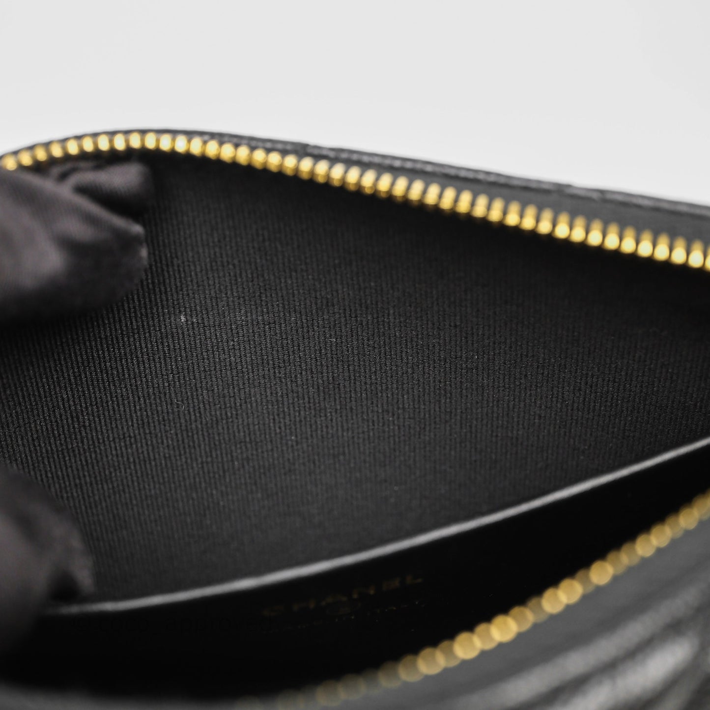 Chanel Clutch on Chain Black Caviar Gold Hardware 25A