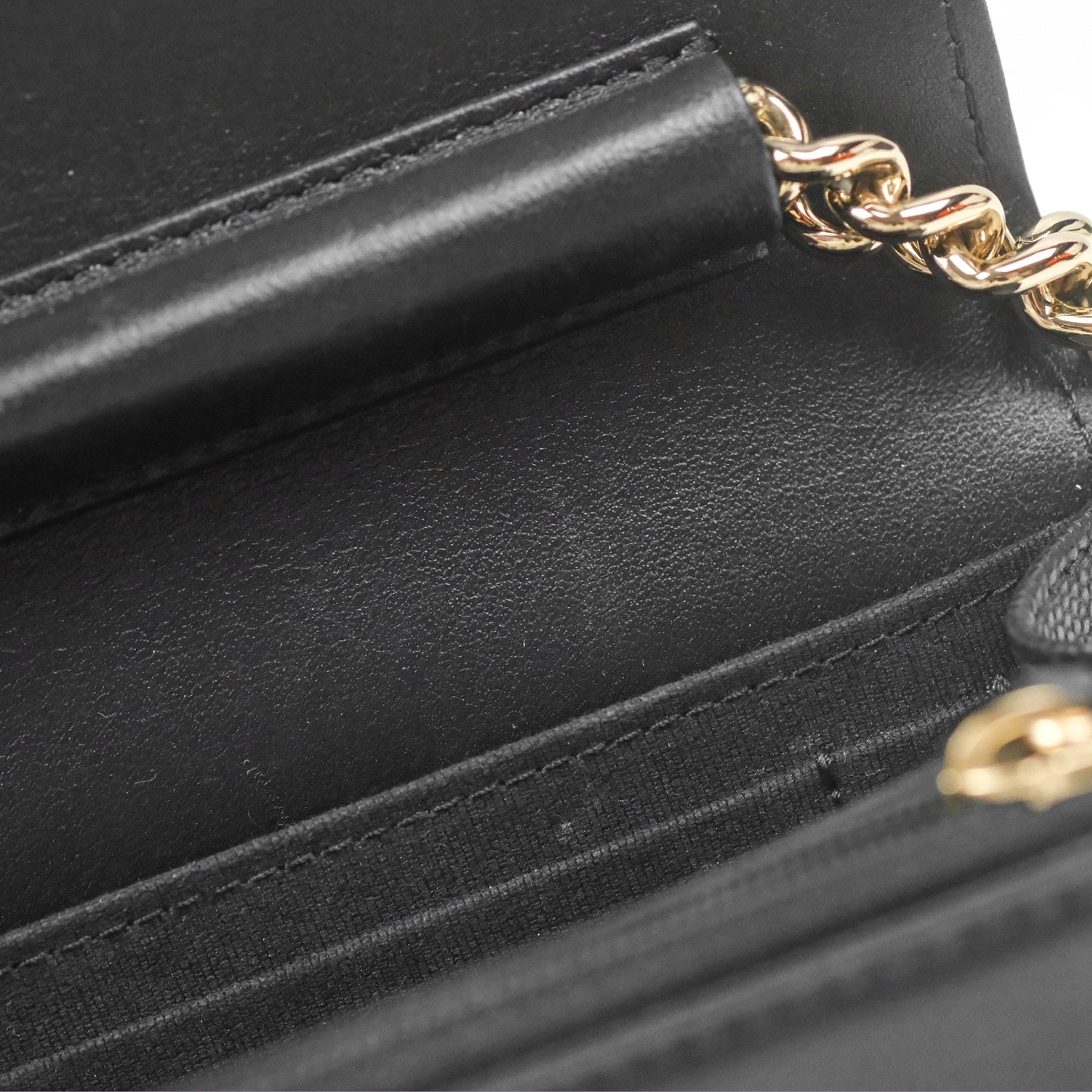 Chanel Mini Boy Quilted Wallet on Chain WOC Black Caviar Gold Hardware