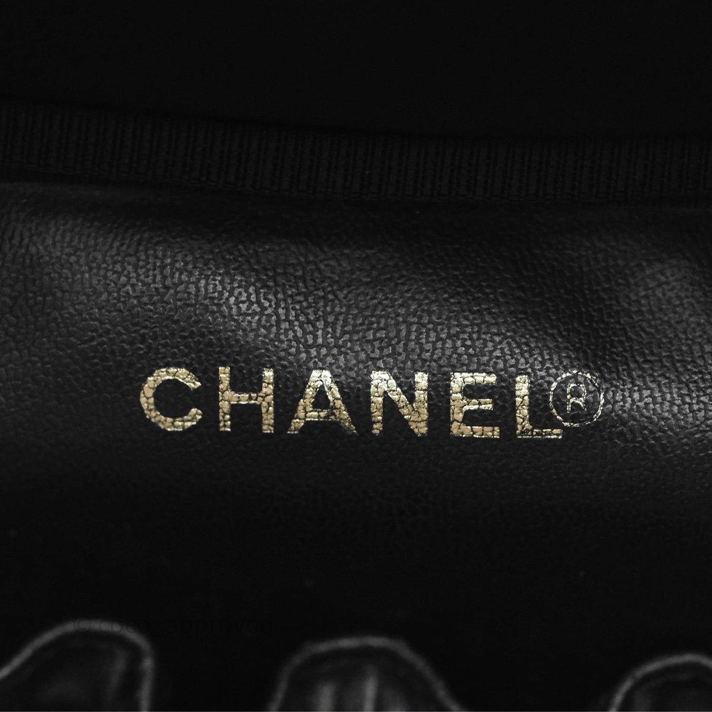 Chanel Vintage Vanity Case Black Caviar Gold Hardware
