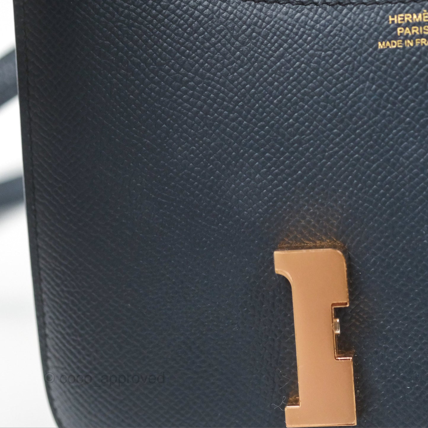 Hermès Constance Mini 18cm Bleu Nuit 2Z Epsom Rose Gold Hardware