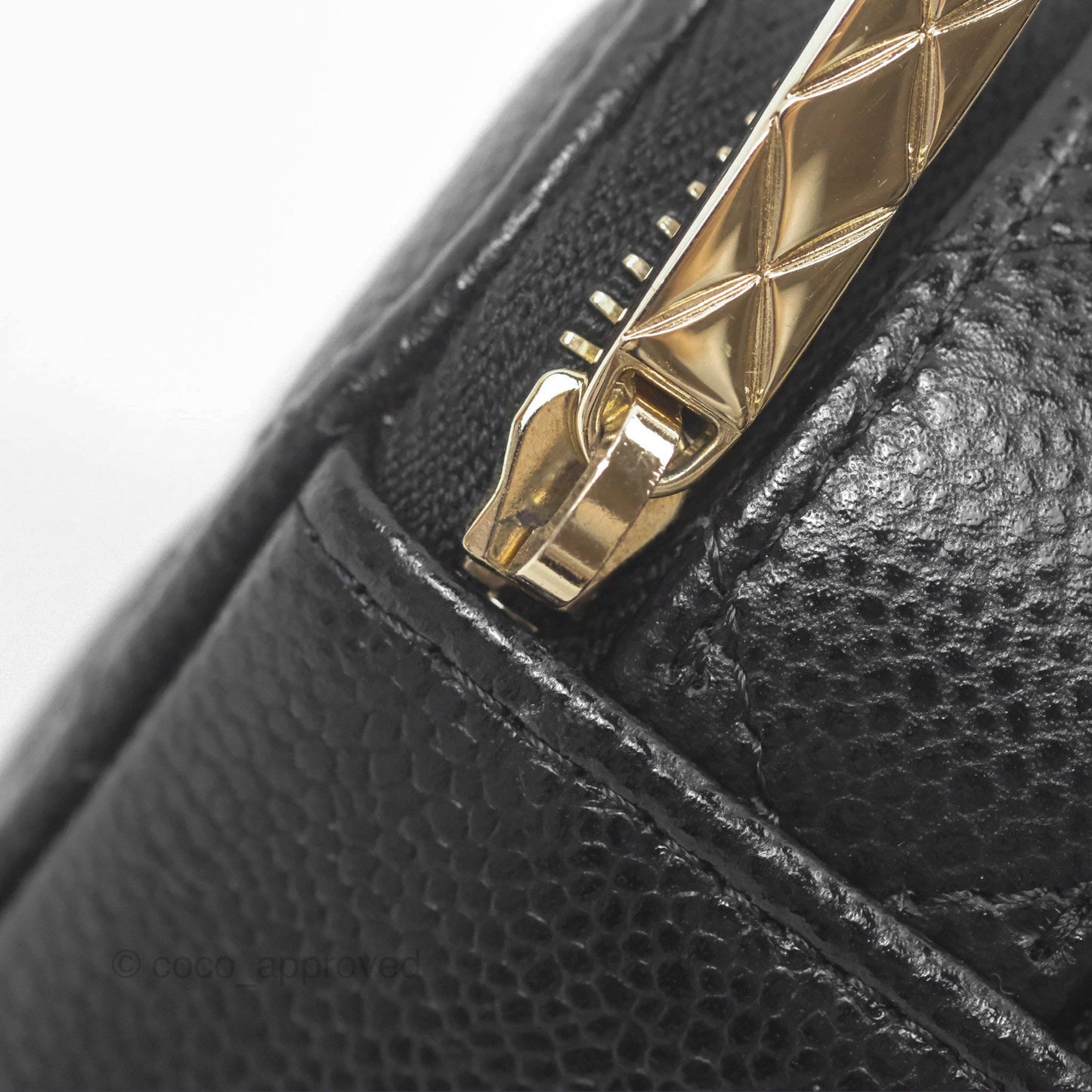 Chanel Mini Round Vanity Bag Handle With Care Black Caviar Gold Hardware