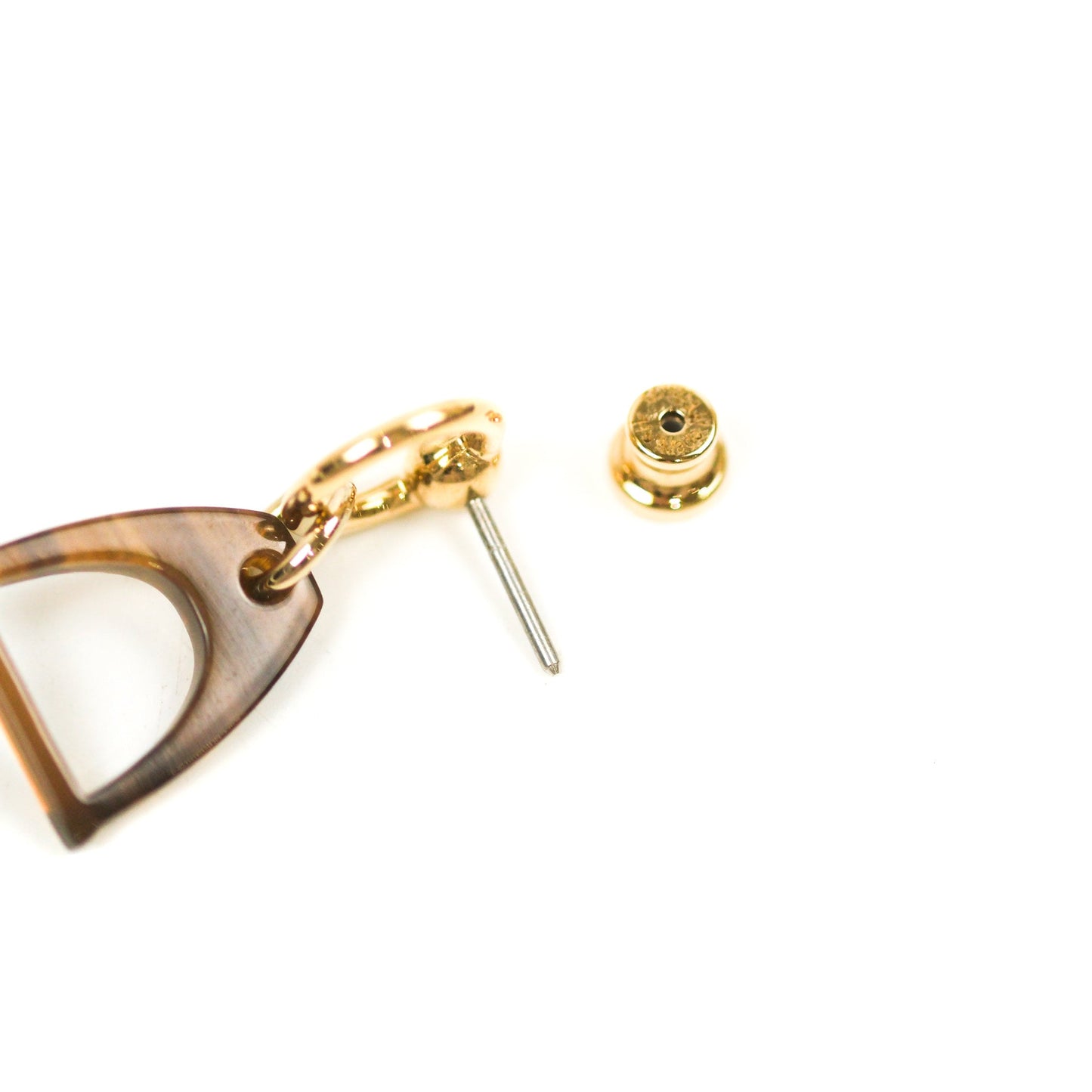 Hermès Amulette Equestre Earrings Gold Tone