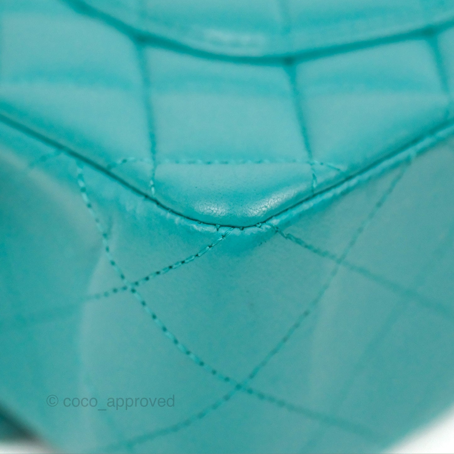 Chanel Small Classic Quilted Flap Turquoise Lambskin Gold Hardware