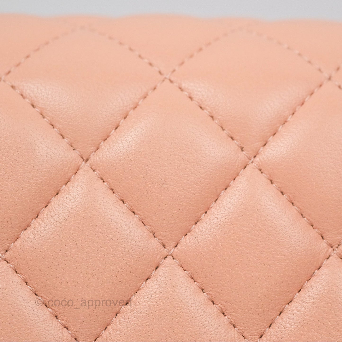 Chanel Quilted Mini Square Lambskin Light Beige Pink Gold Hardware