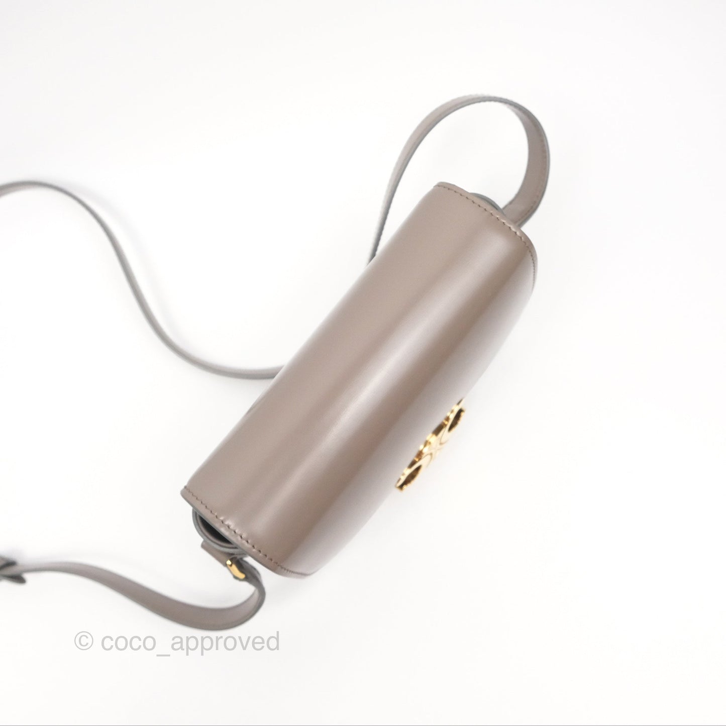 Celine Teen Triomphe Shiny Calfskin Pebble Gold Hardware