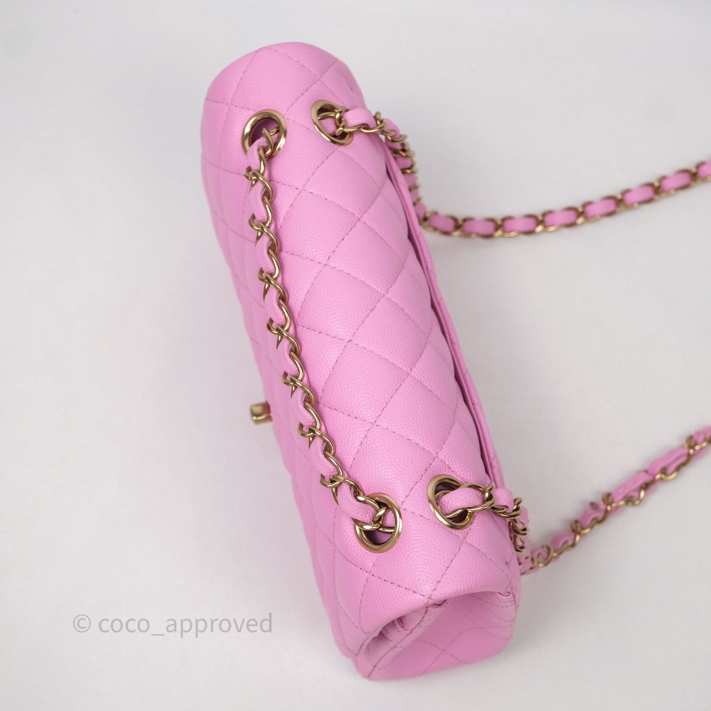 Chanel Small Classic Flap Quilted Pink Caviar Gold Hardware