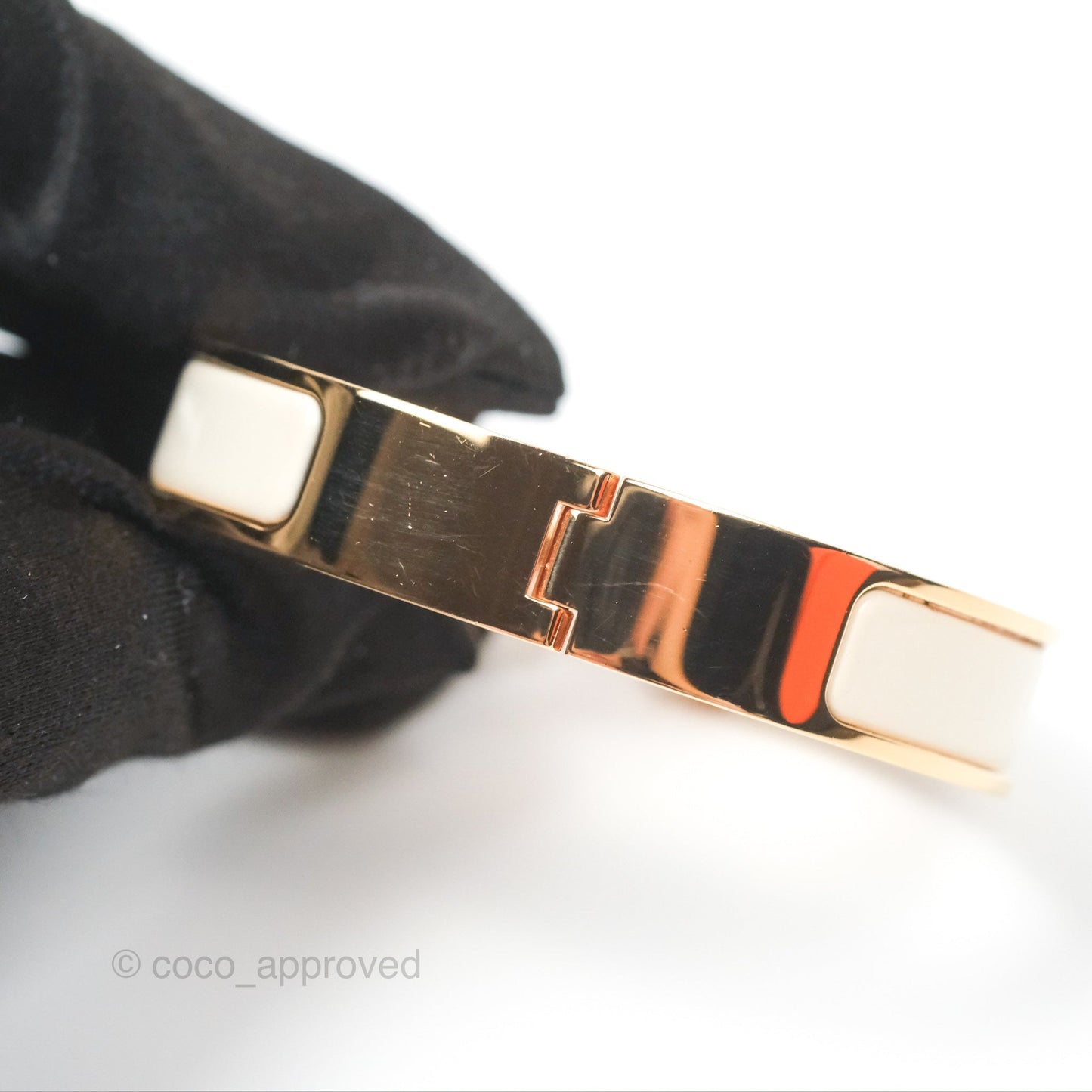 Hermès Clic H Bracelet Creme Rose Gold PM
